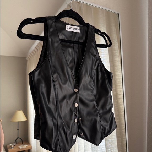 EB Denim Faux Leather vest - Picture 1 of 6